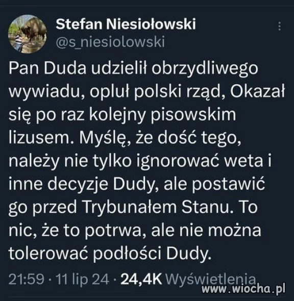 Do niego nie dociera, że jest politycznym ZEREM!!!