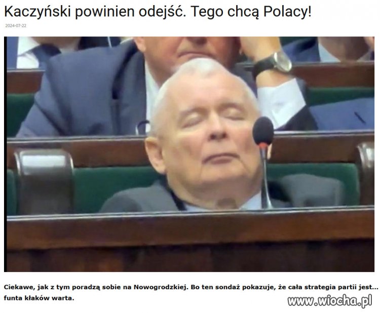  53,9 proc. badanych uznało, że Kaczyński powinien już ustąpić