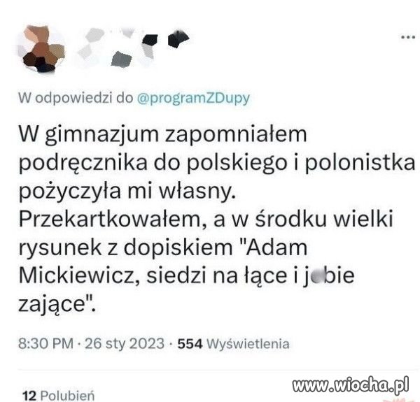 Wspomnienia z gimnazjum.