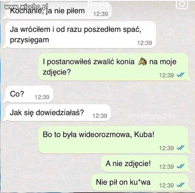 No nie pił 