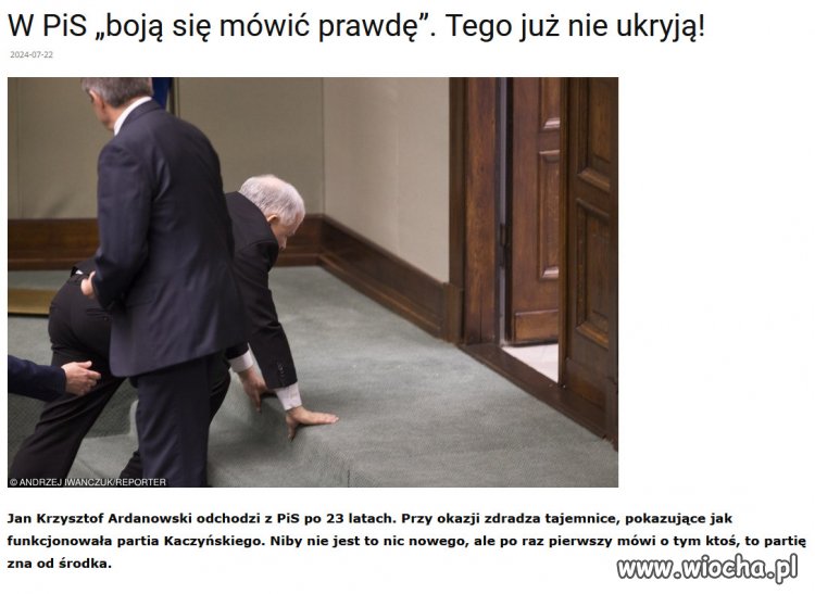 Dziaders Kaczyński, dalej trzyma się pazurami władzy w PiS!