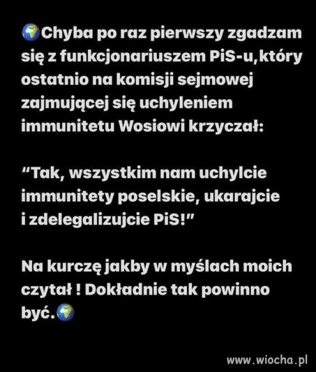 Niesamowite! Pierwszy raz zgadzam się z PiSowcem!
