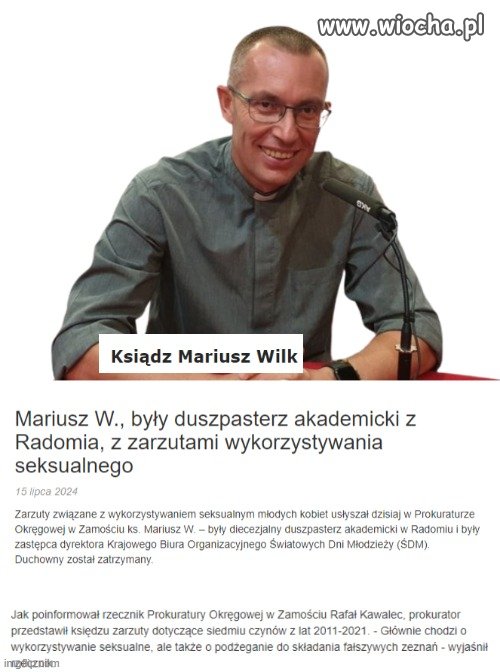 Kolejny klecha z zarzutami .