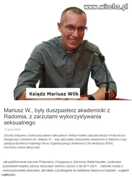 Kolejny klecha z zarzutami .