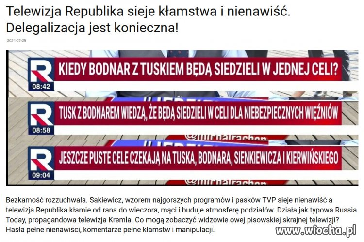 Kaczyński wysłał do TV Republika miliony złotych.