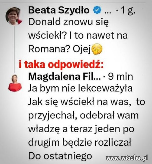 Oborowa z brochą dała głos...i dostała odpowiedz!