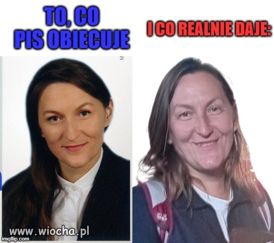 Fotka z lewej pochodzi z plakatu wyborczego.