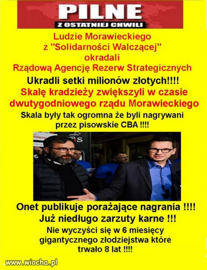 "Salcesonowa" zasłona, chcą odwrócić uwagę od złodziejstwa!