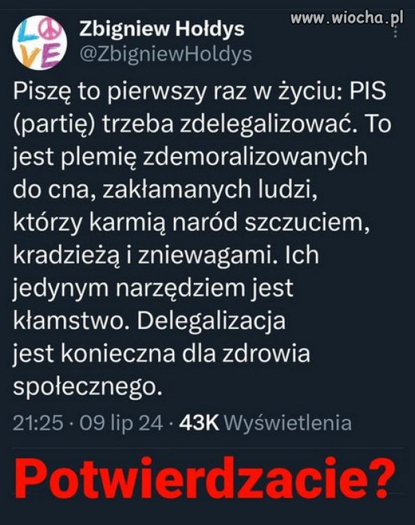 Jestem Za i to natychmiast, bo z holota nikt nie wygra!