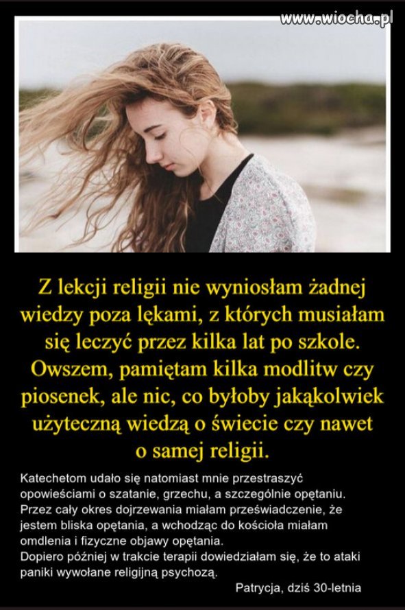 Religia nie jest nauka, to indoktrynacja sekty kościoła!