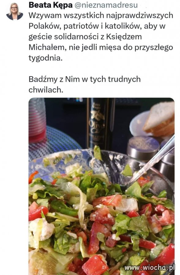 Nie jadam zwykle mięsa, ale po tym apelu