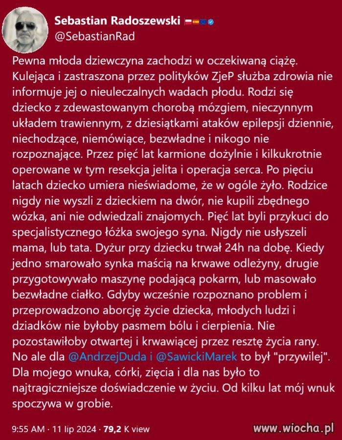 Bardzo osobista i tragiczna historia. 