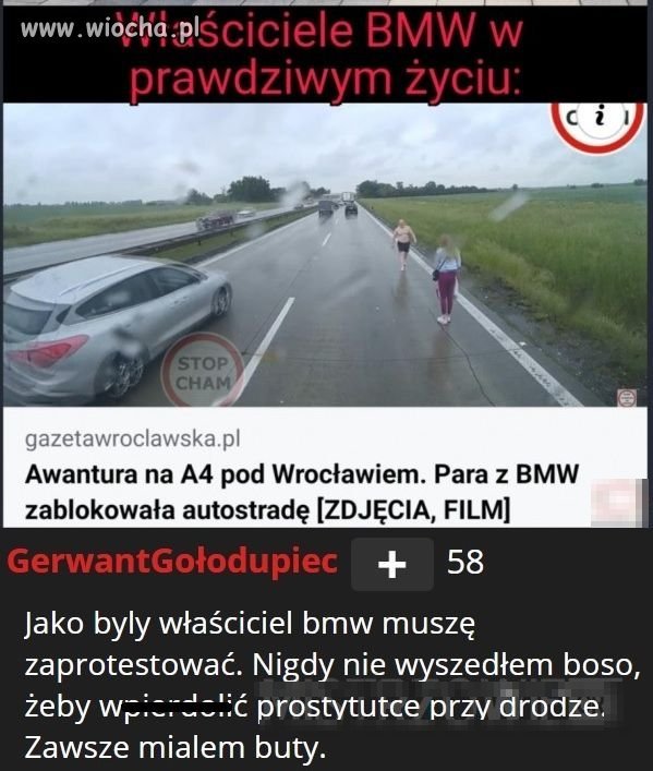 Kierowca be em wu zawsze ma adiki.