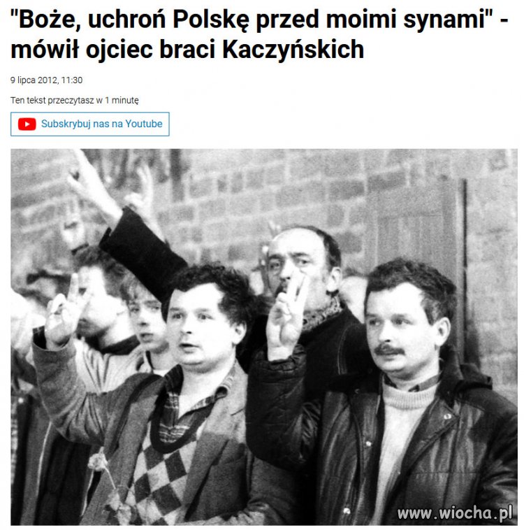 "Boże, uchroń Polskę przed moimi synami narwańcami"