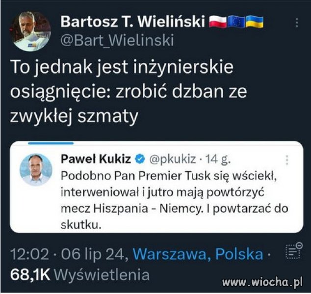 Kukiz awansował, ze szmaty na dzbana...
