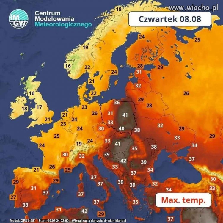 Prognoza Pogody 8.08.2024.