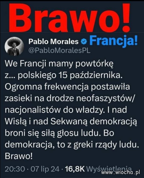 Najlepsza wiadomość dzisiejszego dnia. Brawo Francja.