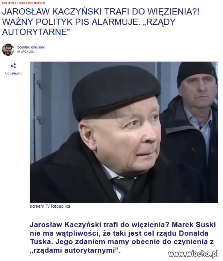 Nareszcie do nich dotarlo: Suski: Będą chcieli zamknąć Kaczyńskiego