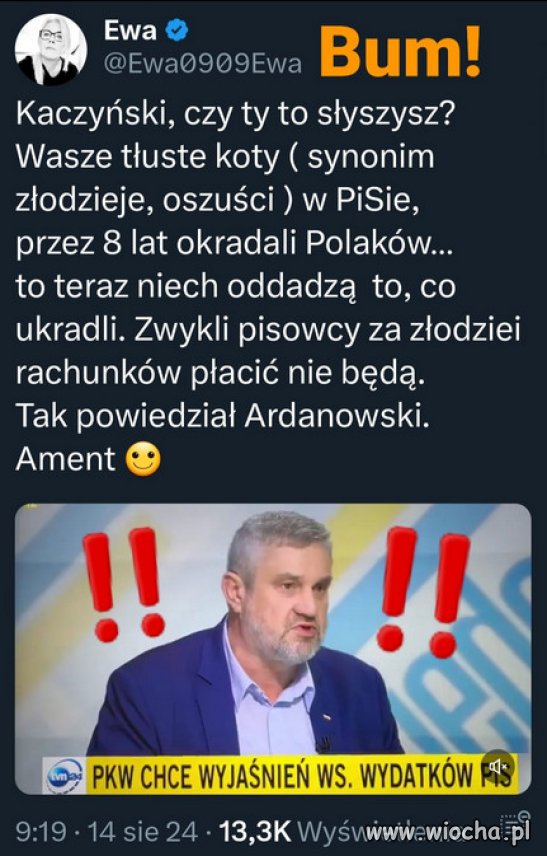 Czas rozliczen zlodziei i oszustow PiSu!