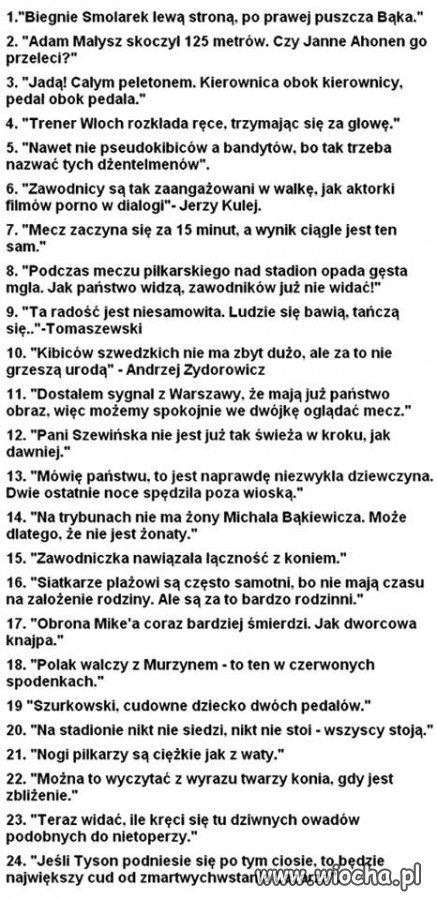    poezja sprawozdawców sportowych