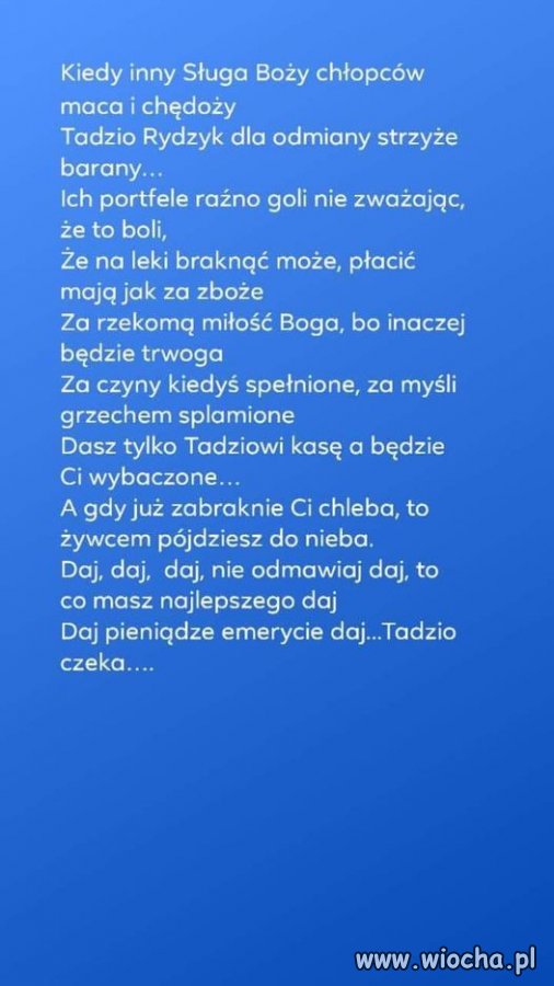 Tadzio czeka na frajera