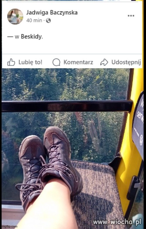Prawo, pani Radna! Pełna kultura -buciory na ławce.
