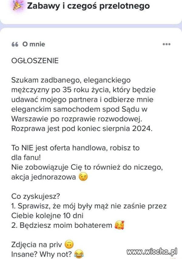 Ogłoszenie.   