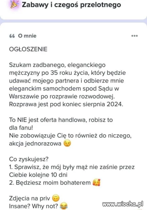 Ogłoszenie.   