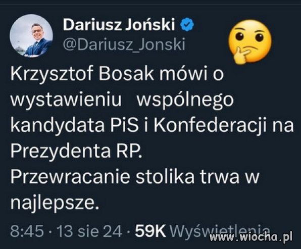 Najlepszy będzie Mentzen z butelką piwa w ręku...