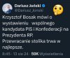 Najlepszy będzie Mentzen z butelką piwa w ręku...