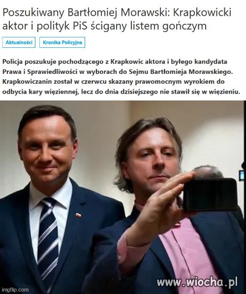 Poszukiwany do odbycia kary  Bartłomiej Morawski