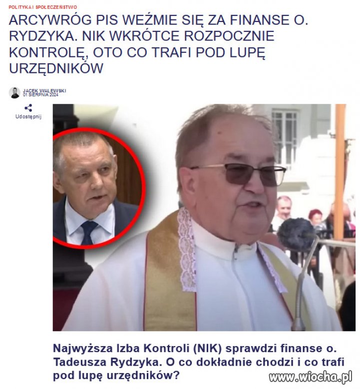 NIK weźmie pod lupę interesy o. Tadeusza Rydzyka