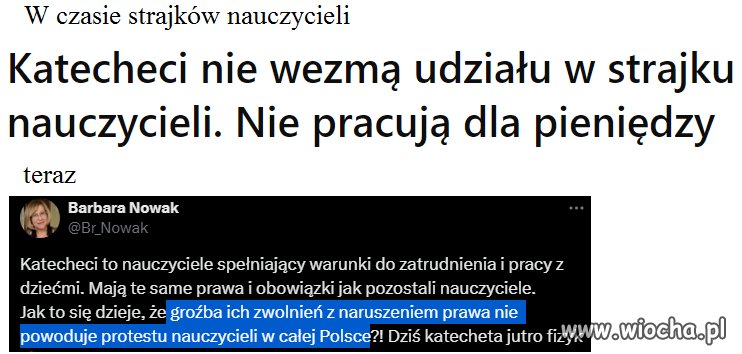 Katecheci nie wsparli strajku nauczycieli
