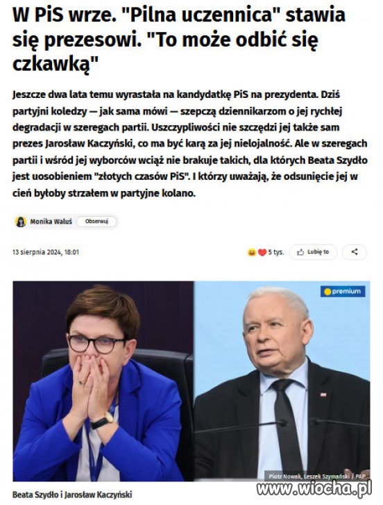 Kaczynski robi czystke w PiS...moze zostanie sam?