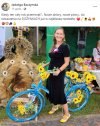 Krzyż na wieńcu, kotylion  w rosyjskich barwach