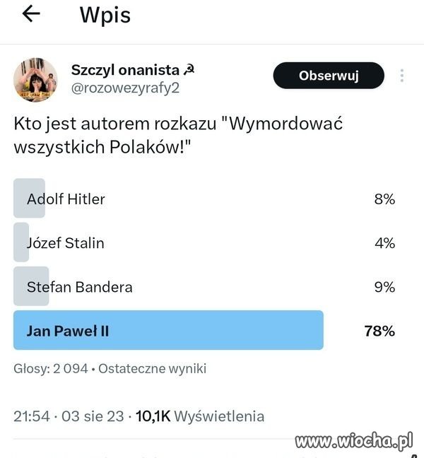 Ankieta na zlecenie wschodu.