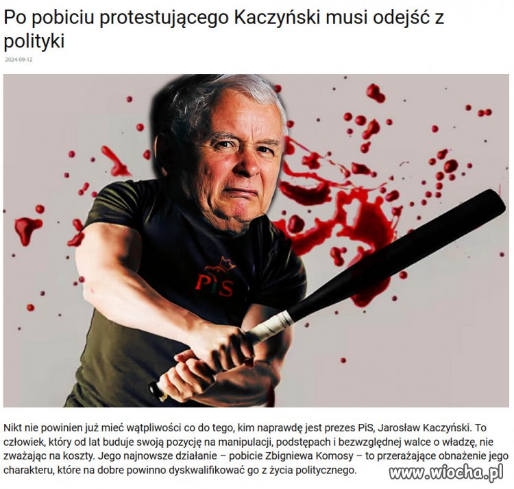 Chuligańskie wybryki zadymiarza Kaczyńskiego!