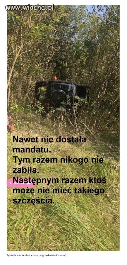 Peretti wyleciała z drogi