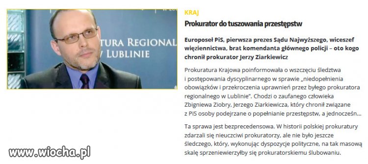 "Naszych" nie ruszać! - polecenie Ziobry...