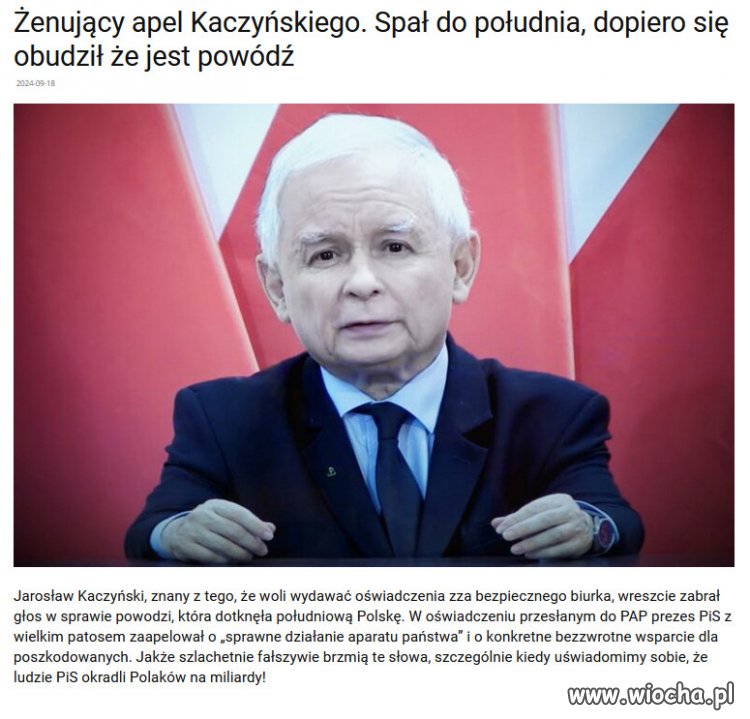 Kaczyński znów myli PR z rzeczywistością.