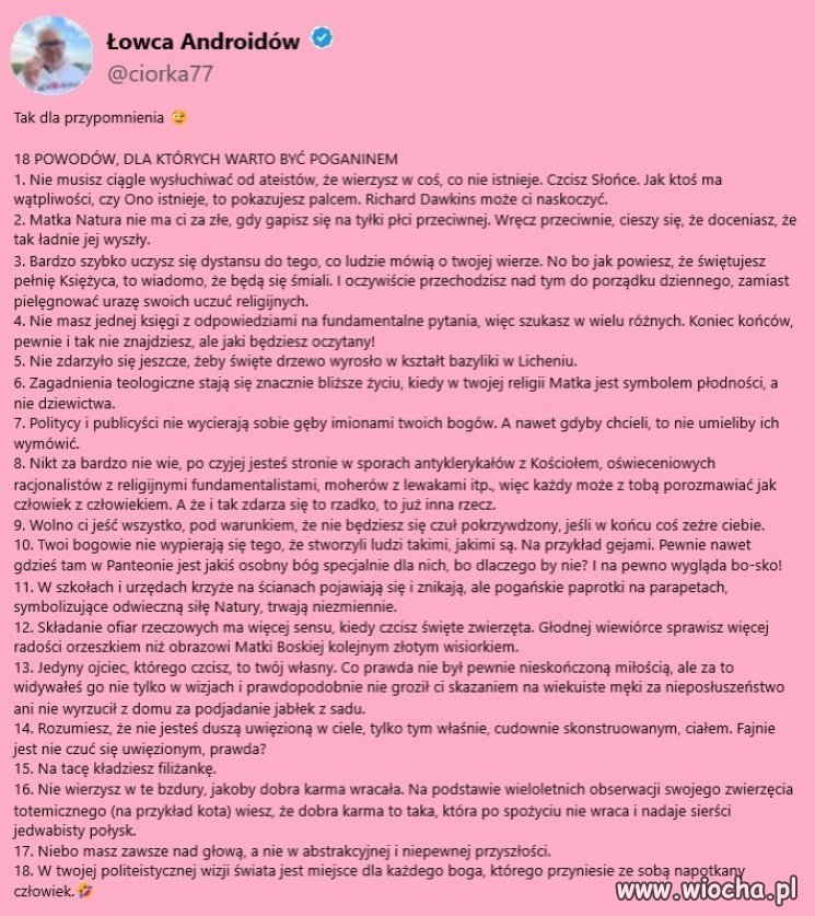 18 powodów, dla których warto być poganinem