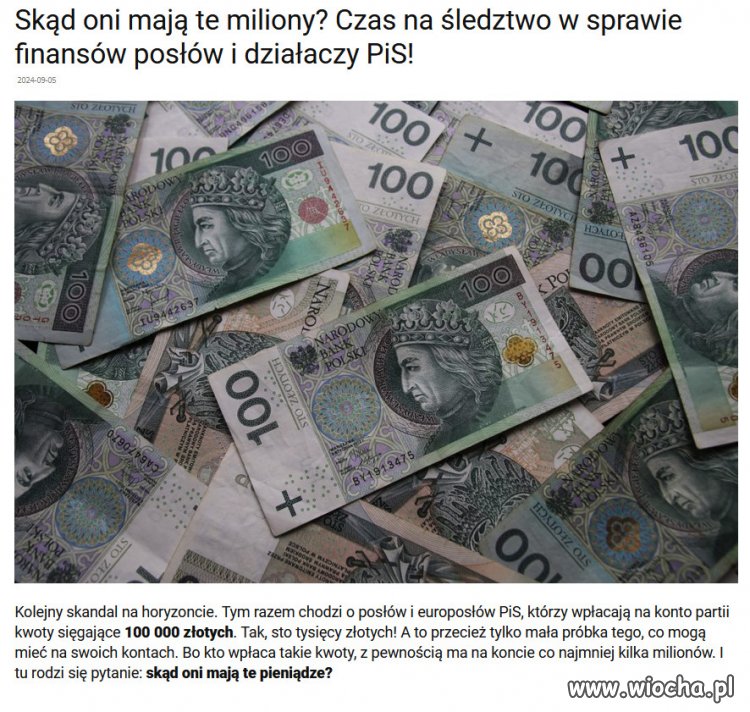 Może teraz PiS to pralnia czarnych pieniędzy?