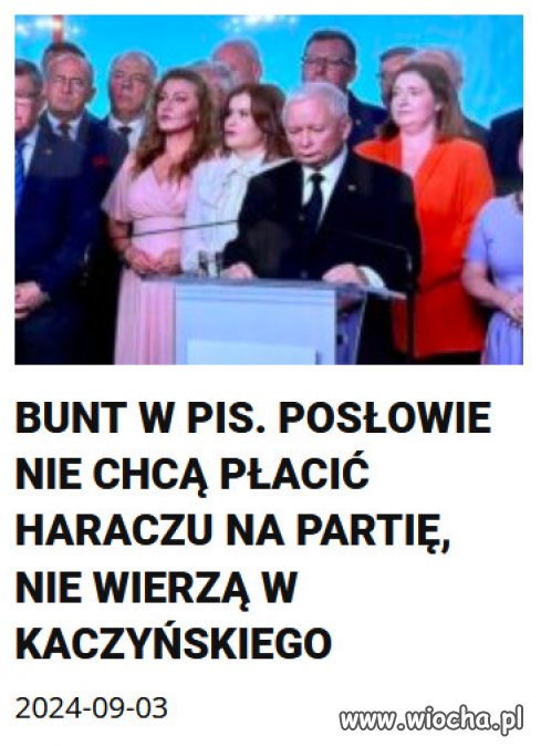 Posłowie PiS się mocno buntują i nie chą płacić.