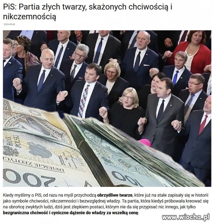 Obrzydliwe twarze PiS to twarze upadku polityki!