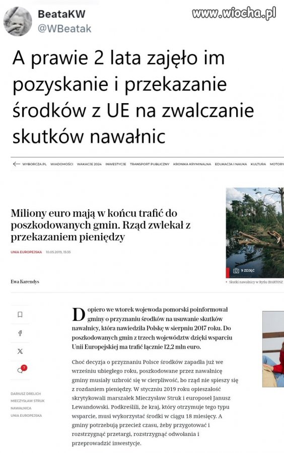 Tam też, z pewnością zawinił Tusk i nieudolność Koalicji 15X