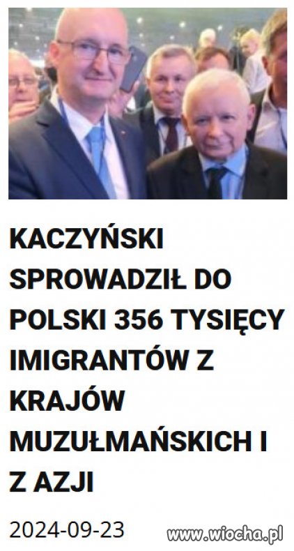 Jednocześnie strugali głupa, straszyć Polaków imigrantami...