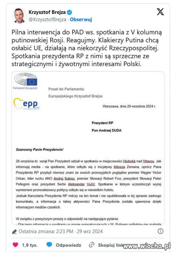 PiS to tez V kolumna Putina, razem z Wegrami!