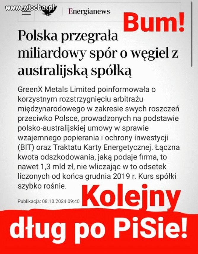 Kolejny pisowski "sukces"