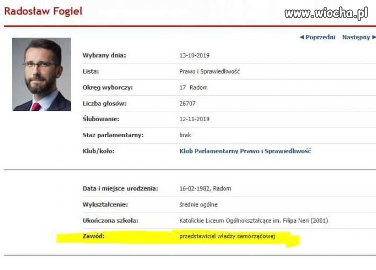 Akurat dobrze napisał, ta jego działalność to był zawód.