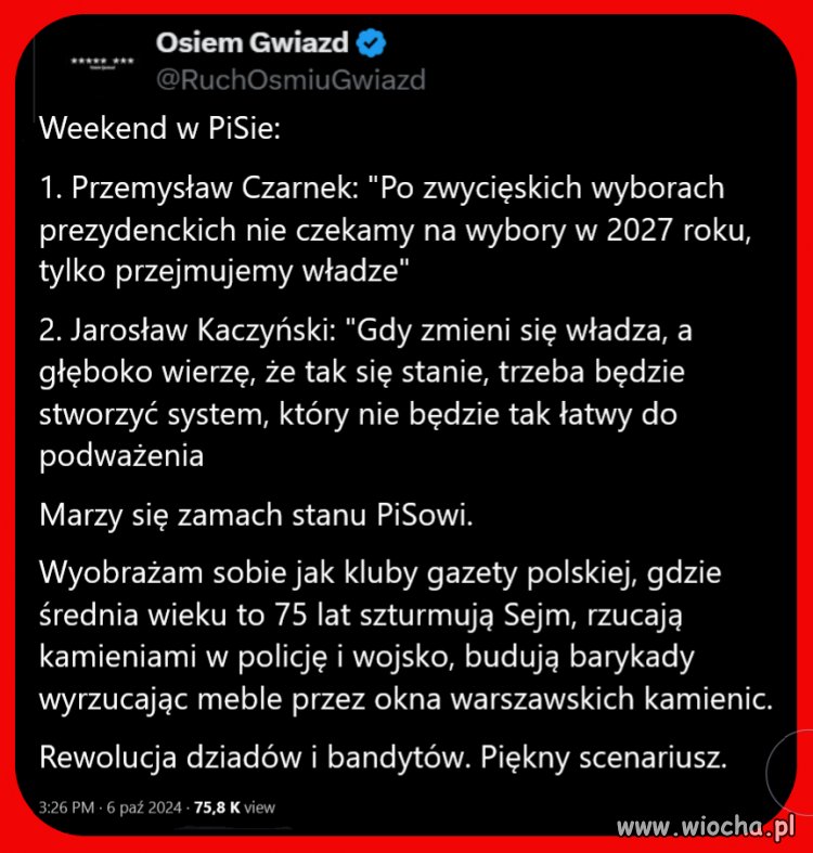 To jest zapowiedź zamachu stanu.  Trzeba ich brać na poważnie. 